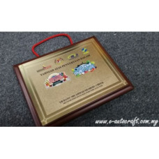 Customize Wooden Plaque<br>2D Etching Brass Matt<br>Plaque/WOOD_01